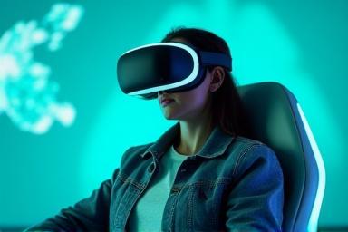 Guest experiencing VR spacewalk