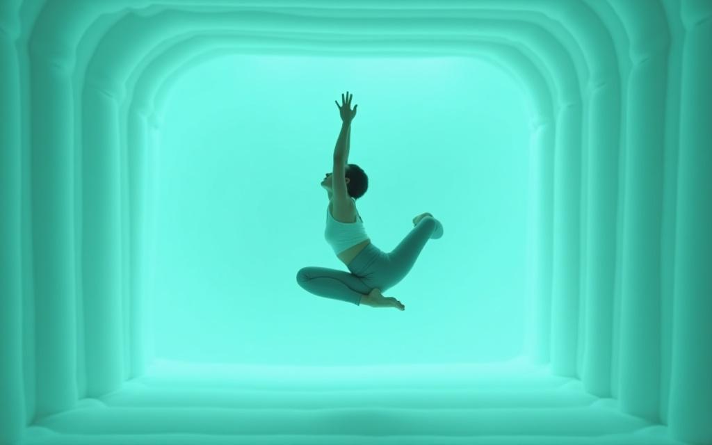 Zero-gravity yoga session